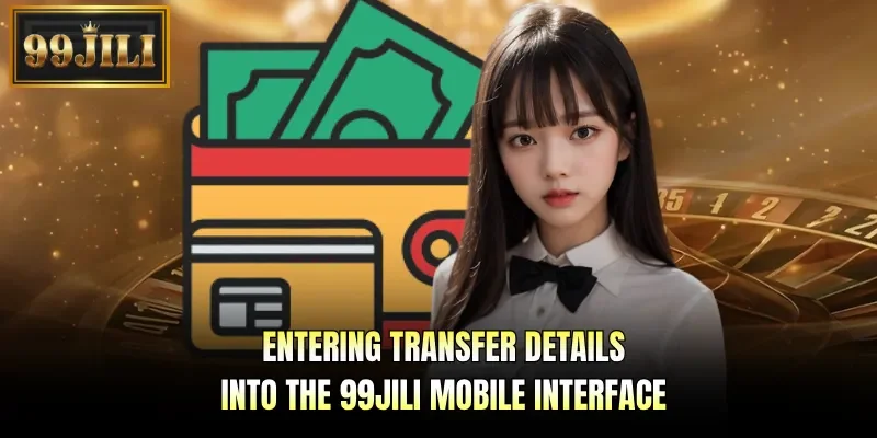 Entering transfer details into the 99JILI mobile interface